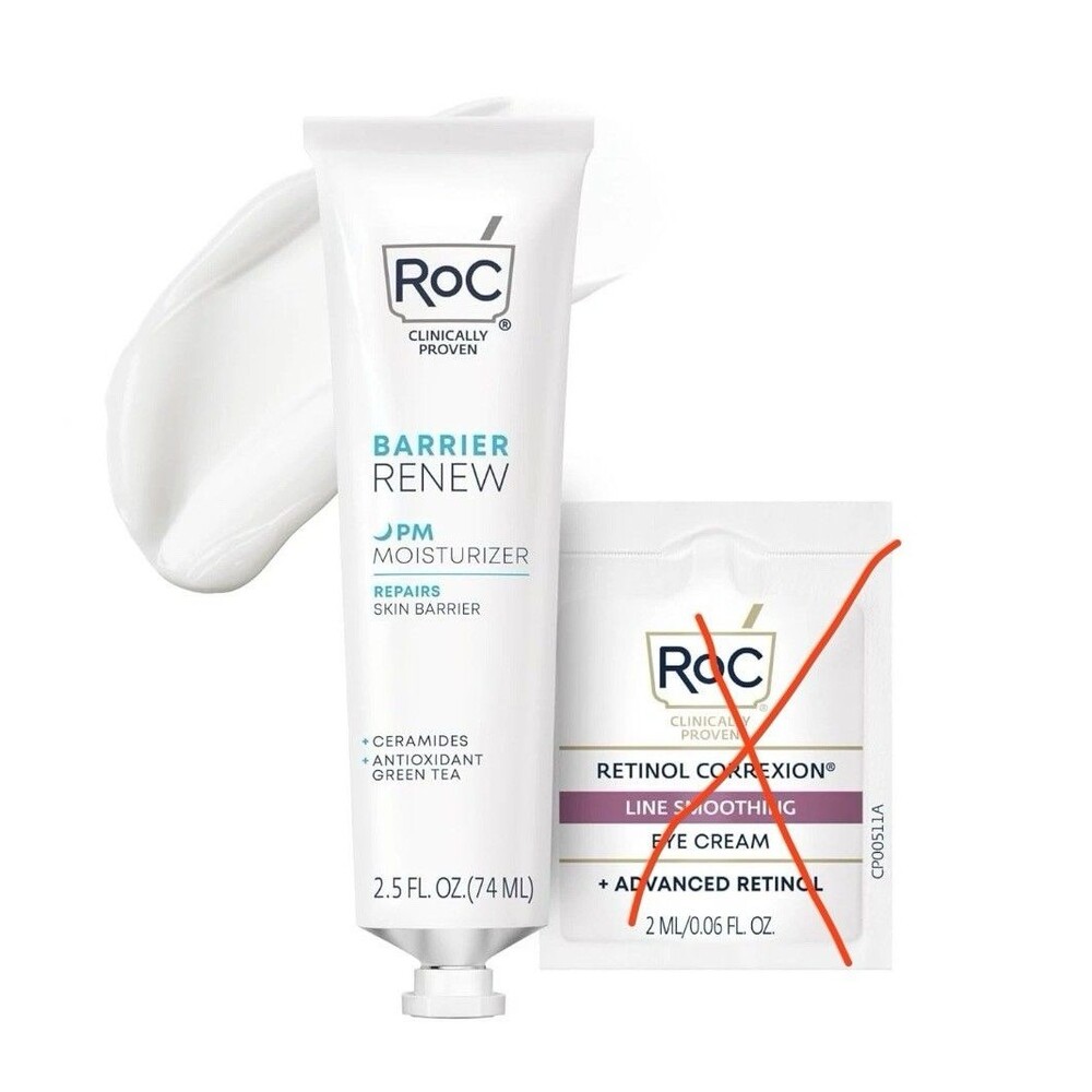RoC Skin Barrier Renew Night Moisturizer with Ceramides & Peptides White 2.5 oz